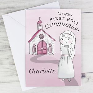 Personalised Girl's First Holy Communion Card