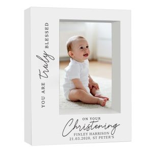 Personalised Truly Blessed Christening 5x7 Box Photo Frame