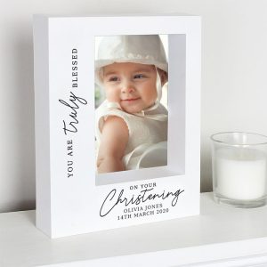 Personalised Truly Blessed Christening 5x7 Box Photo Frame