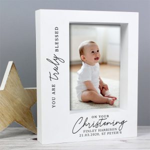 Personalised Truly Blessed Christening 5x7 Box Photo Frame