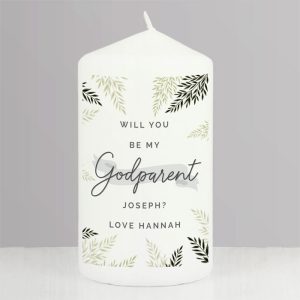 Personalised Godparent Pillar Candle