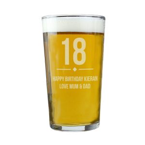 Personalised Big Age Birthday Pint Glass