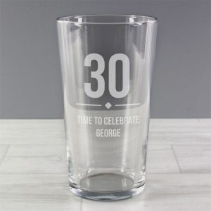 Personalised Big Age Birthday Pint Glass