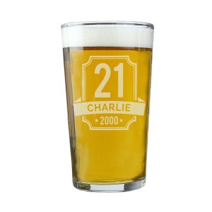 Personalised Big Age & Name Birthday Pint Glass
