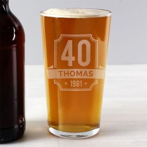 Personalised Big Age & Name Birthday Pint Glass