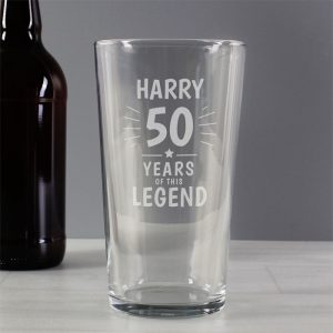 Personalised Years of This Legend Birthday Pint Glass