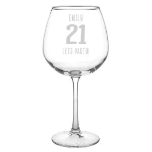 Personalised Big Age Whole Bottle of Wine Glass