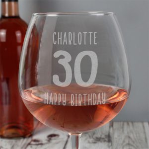Personalised Big Age Whole Bottle of Wine Glass