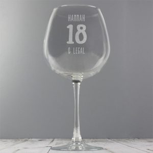 Personalised Big Age Whole Bottle of Wine Glass