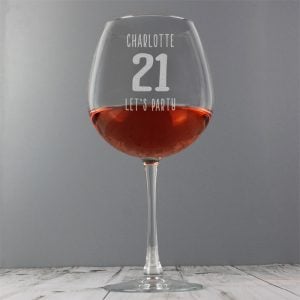 Personalised Big Age Whole Bottle of Wine Glass