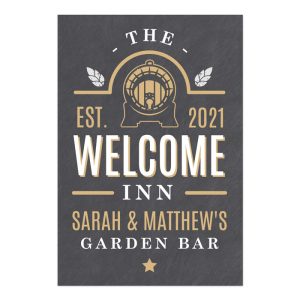 Personalised The Welcome Inn Metal Pub Sign
