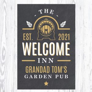 Personalised The Welcome Inn Metal Pub Sign