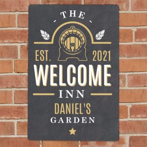Personalised The Welcome Inn Metal Pub Sign