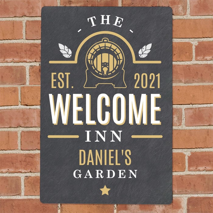 Personalised The Welcome Inn Metal Pub Sign