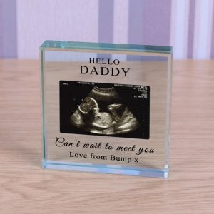 Personalised Glass Photo Token Cant Wait To Meet You