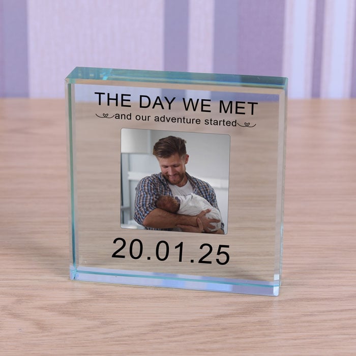 Personalised Glass Photo Token - The Day We Met