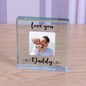Glass Photo Upload Love You Dad or Daddy Token