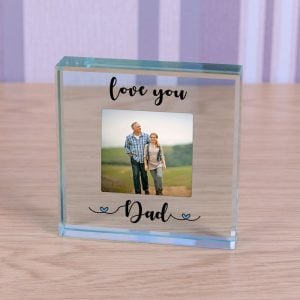 Glass Photo Upload Love You Dad or Daddy Token