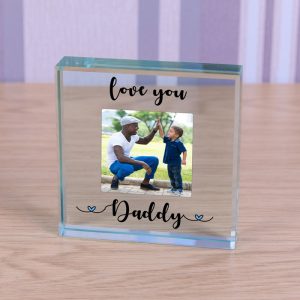 Glass Photo Upload Love You Dad or Daddy Token
