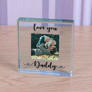 Glass Photo Upload Love You Dad or Daddy Token