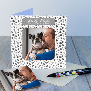 Photo Upload Coaster Card Woof Woof