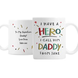 Personalised I Have A Hero Ceramic Daddy Mug