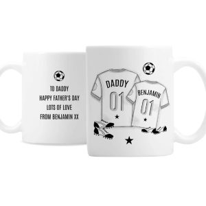 Dad's Personalised Football Mini Me Ceramic Mug