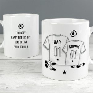 Dad's Personalised Football Mini Me Ceramic Mug