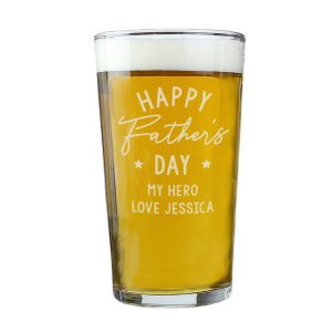 Personalised Engraved Father's Day Gift Pint Beer Glass