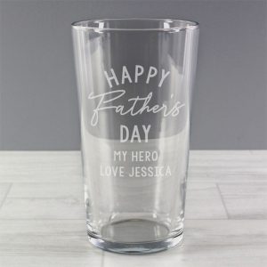 Personalised Engraved Father's Day Gift Pint Beer Glass