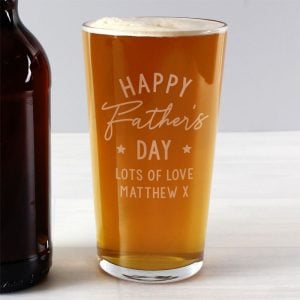 Personalised Engraved Father's Day Gift Pint Beer Glass