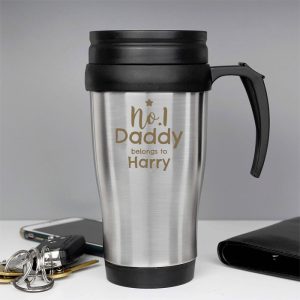 Personalised No. 1 Daddy Travel Mug - Father's Day Gift
