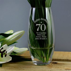 Personalised Happy Birthday Bullet Glass Vase