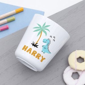 Personalised Kid's Cute Dinosaur Plastic Dining Set