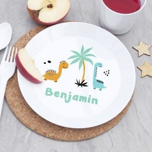 Personalised Kid's Cute Dinosaur Plastic Dining Set