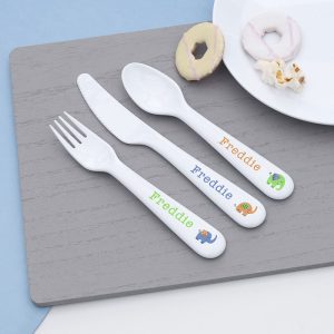 Personalised Kid's Elephant Plastic Dining Set