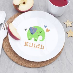 Personalised Kid's Elephant Plastic Dining Set