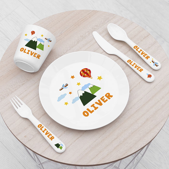 Personalised Kid's Adventure Plastic Dining Set