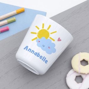 Personalised Kids Pastel Sky Plastic Dining Set