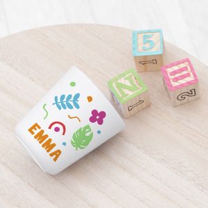 Personalised Kid's Colourful Shapes Plastic Dining Set
