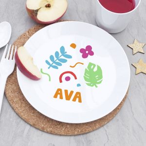 Personalised Kid's Colourful Shapes Plastic Dining Set