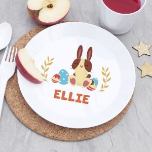 Personalised Kids Easter Bunny Plastic Dining Set