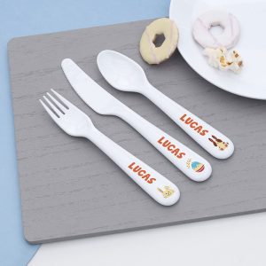 Personalised Kids Easter Bunny Plastic Dining Set