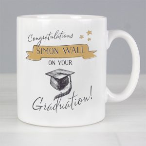 Personalised Gold Star China Graduation Mug