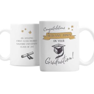 Personalised Gold Star China Graduation Mug