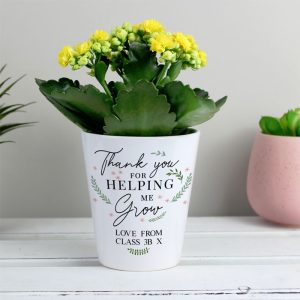 Personalised Teacher Thank You For Helping Me Grow Plant Pot