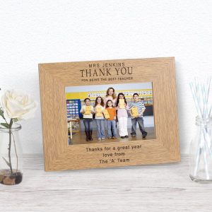 Engraved Thank You Teacher Wood Frame 6x4 Inch