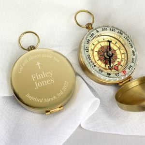 Personalised Brass Plated Compass - Confirmation, Communion