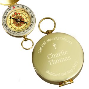 Personalised Brass Plated Compass - Confirmation, Communion