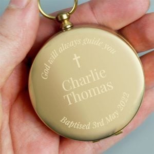 Personalised Brass Plated Compass - Confirmation, Communion